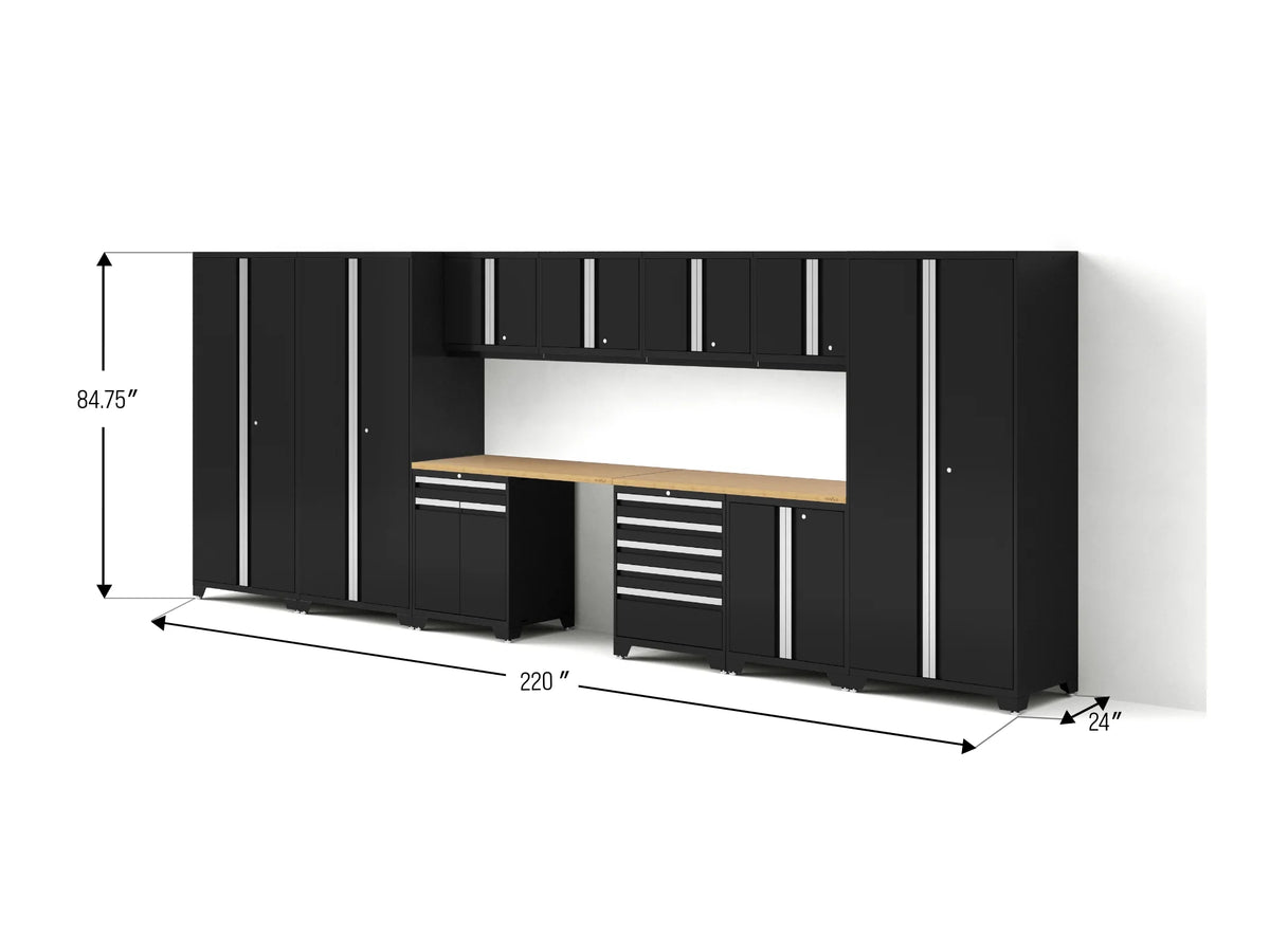 Pro Series 12PC Garage Cabinetry Set · 18-Gauge Steel · Fully-Welded · 220" W X 24" D X 84.75" H