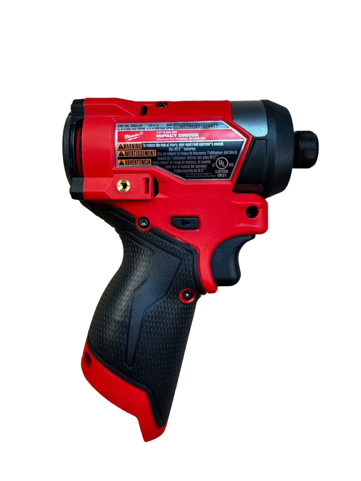 3453-20 M12 FUEL 1/4" Hex Impact Driver – Fastest Subcompact, Compact Design, Tri-Led Lighting & Brushless Motor (Bare Tool)