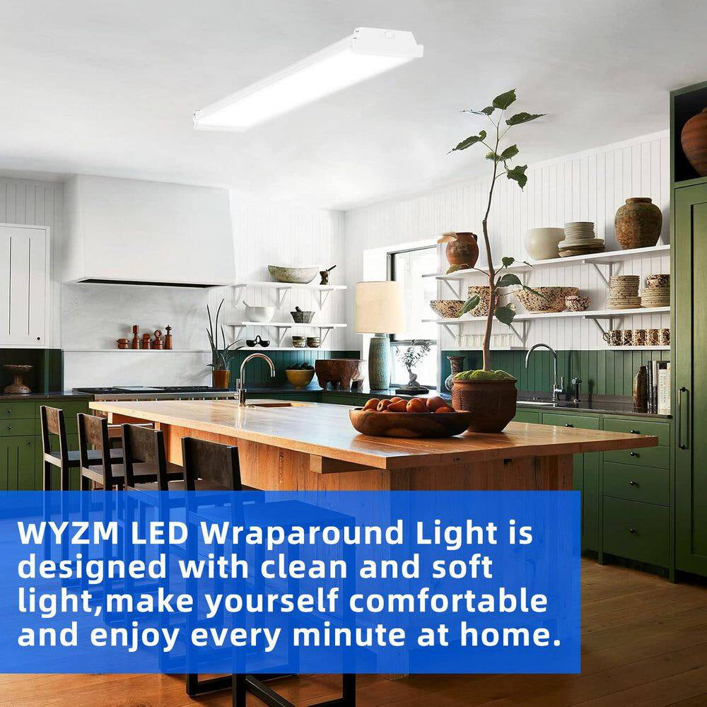 44.09 In. 5300 Lumens LED Wraparound Light Laundry Room/Garage Lighting 3-CCT Adjustable 3500/4000/5000K, Dimmable