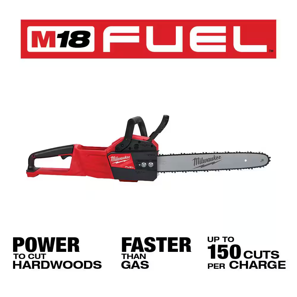 M18 FUEL 18V Lithium-Ion Brushless Battery 16 In. Chainsaw W/ M18 5.0Ah