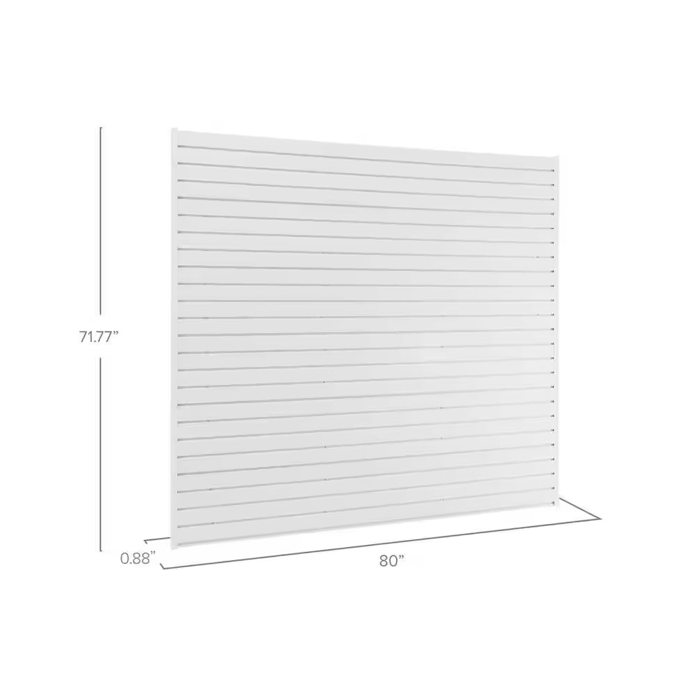 71.77 In. H X 80 In. W PVC Slatwall Panel Set in White (40 Sq. Ft. ) Garage Wall Product