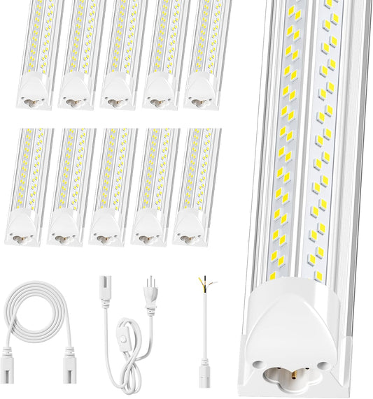 Super Bright 100W 5000K 15000LM 8FT Led Shop Lights 10-Pack for Garage Shop