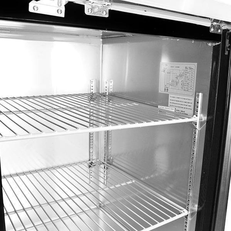 90.5 In. W 32 Cu. Ft. Commercial under Back Bar Cooler Refrigerator with Glass Doors in Stainless Steel/Black Finish