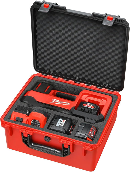 Air Compressor Case for Milwaukee Inflator: Waterproof Hard Cases for Milwaukee M18 Cordless Tire Inflator 2848-20, Air Pump Storage Box for Milwauke Tool | 3.0 to 12.0Ah Battery | Charger (Case Only)