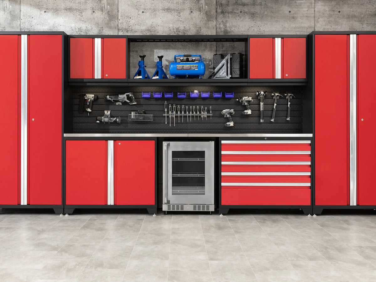 Pro Series 9PC Garage Cabinetry Set · 18-Gauge Steel · Fully-Welded · 156" W X 24" D X 84.75" H