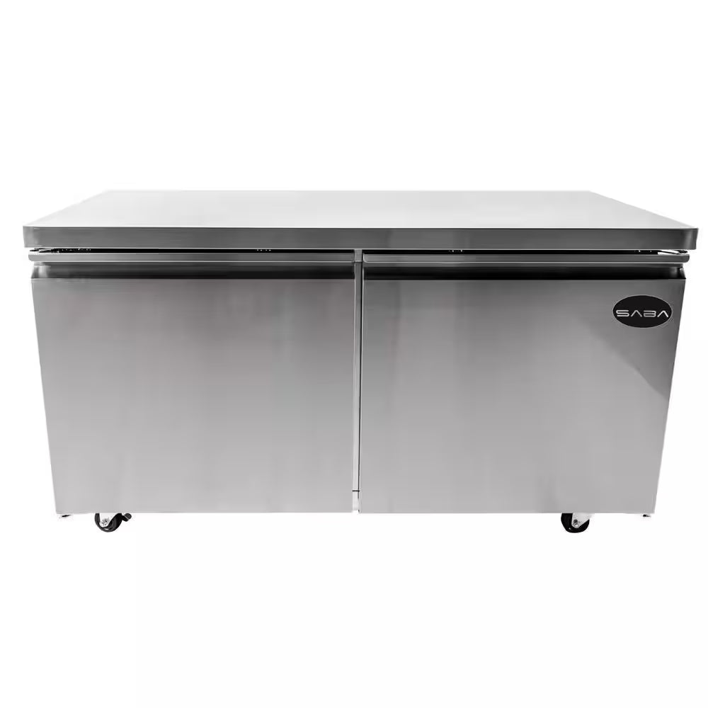 60.25 In. W 15 Cu. Ft. Commercial under Counter Refrigerator Cooler in Stainless Steel