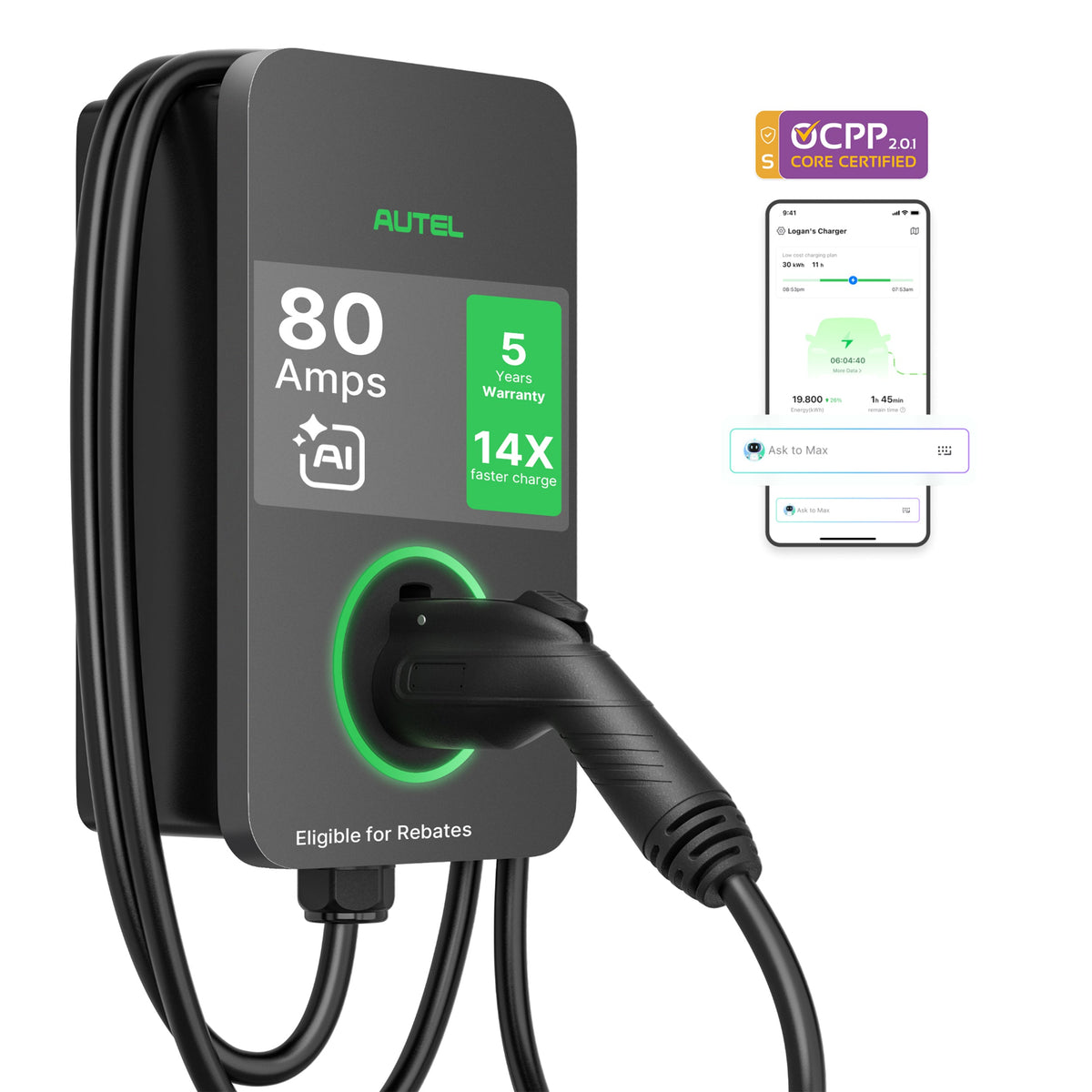 MaxiCharger 80A 19.2kW Residential EV Charger