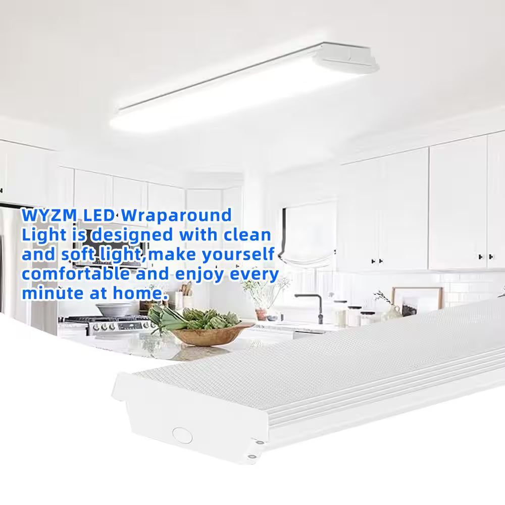 44.09 In. 5300 Lumens LED Wraparound Light Laundry Room/Garage Lighting 3-CCT Adjustable 3500/4000/5000K, Dimmable
