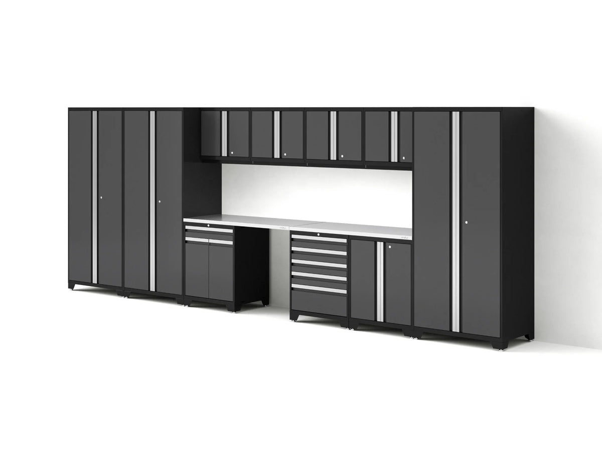 Pro Series 12PC Garage Cabinetry Set · 18-Gauge Steel · Fully-Welded · 220" W X 24" D X 84.75" H