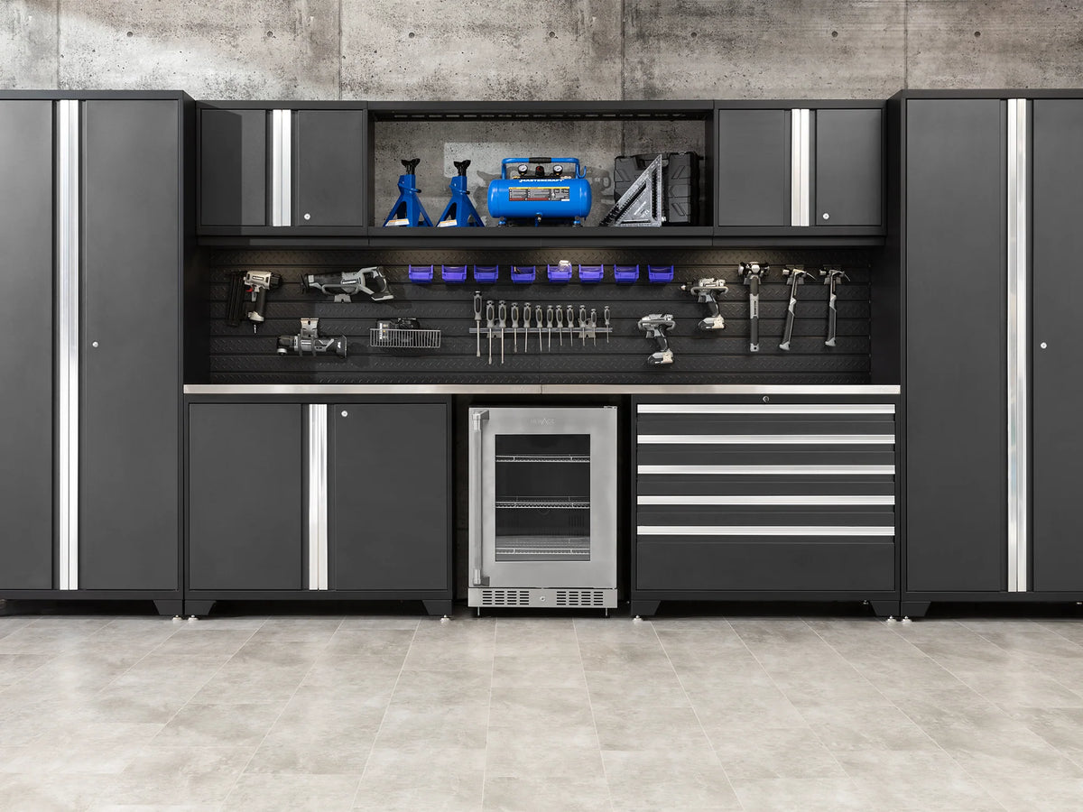 Pro Series 9PC Garage Cabinetry Set · 18-Gauge Steel · Fully-Welded · 156" W X 24" D X 84.75" H