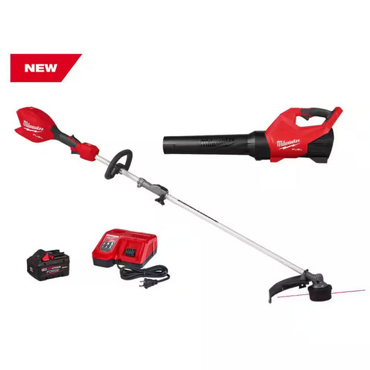 M18 FUEL 18-Volt 16 In. Brushless Cordless Electric QUIK-LOK String Trimmer/Blower Combo Kit W/8.0 Battery (2-Tool)