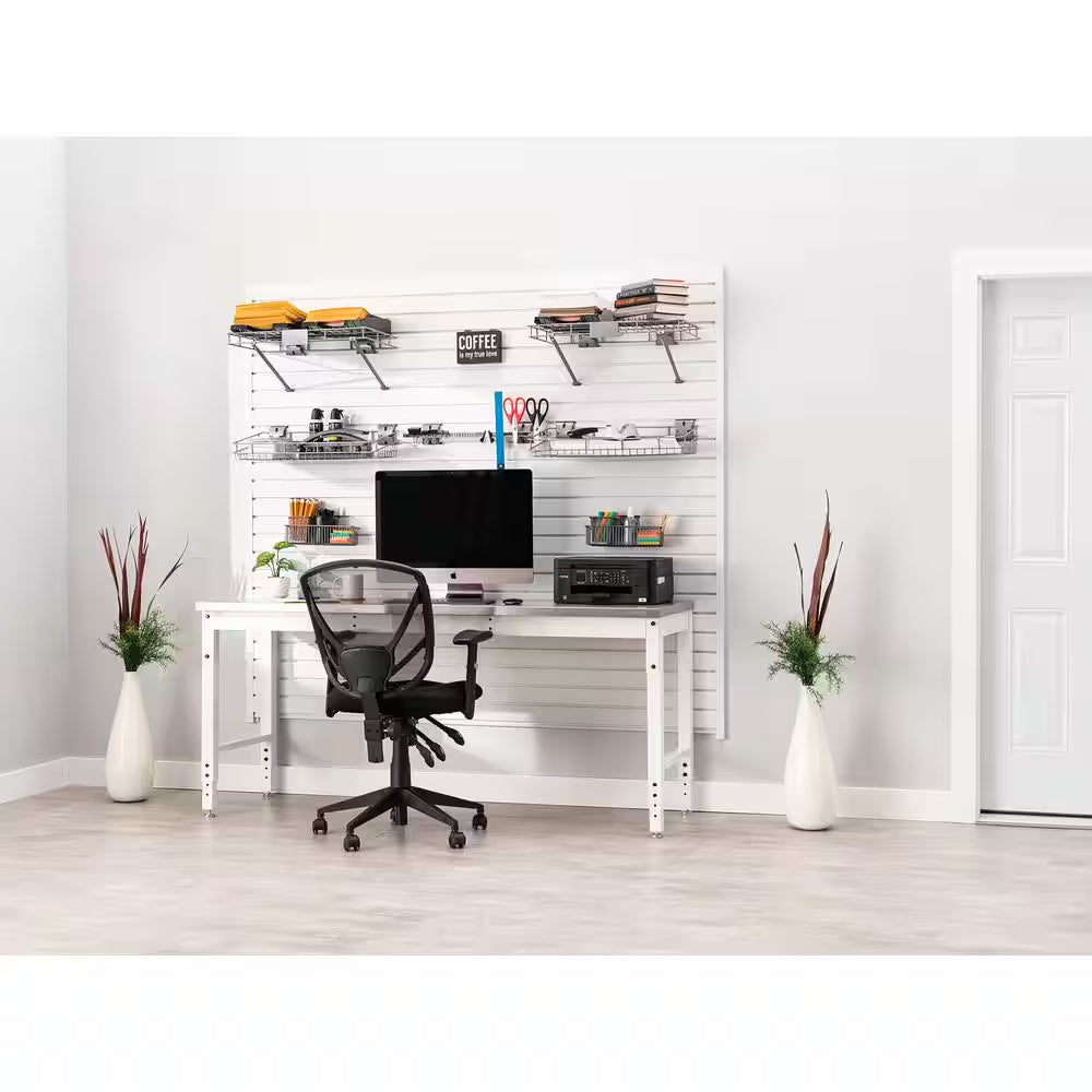 71.77 In. H X 80 In. W PVC Slatwall Panel Set in White (40 Sq. Ft. ) Garage Wall Product