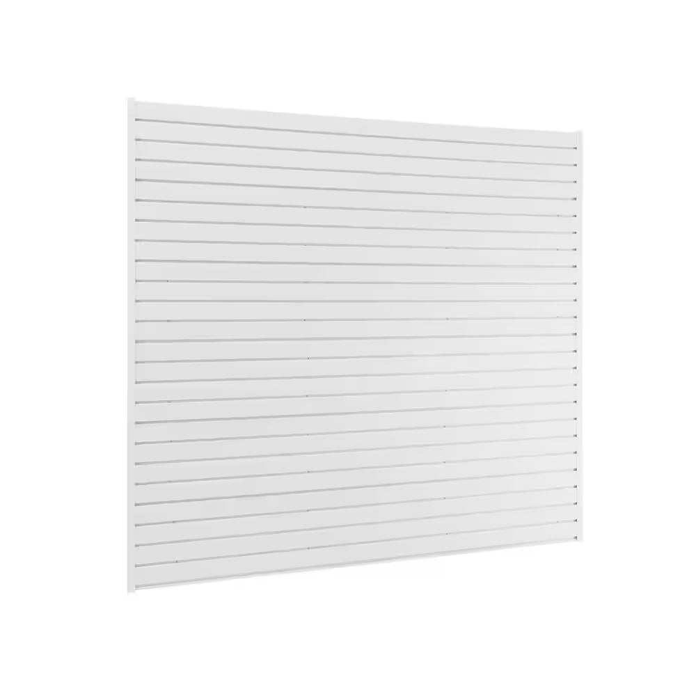71.77 In. H X 80 In. W PVC Slatwall Panel Set in White (40 Sq. Ft. ) Garage Wall Product