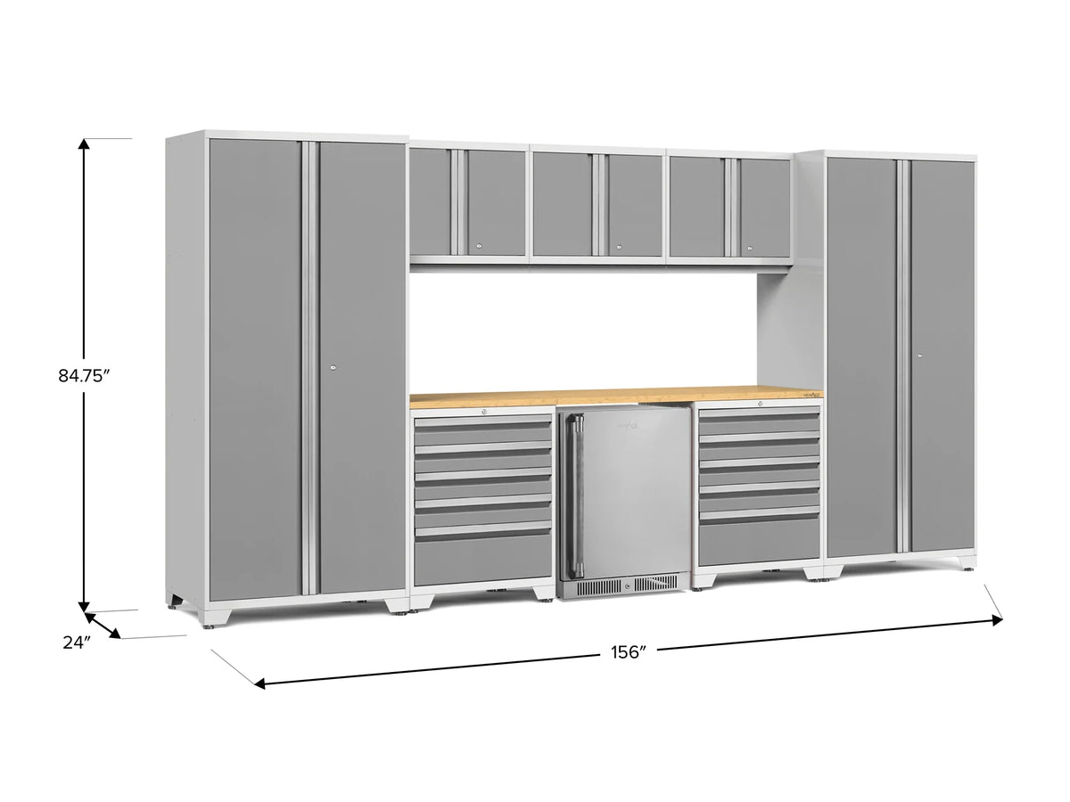 Pro Series 9PC Garage Cabinetry Set · 18-Gauge Steel · Fully-Welded · 156" W X 24" D X 84.75" H