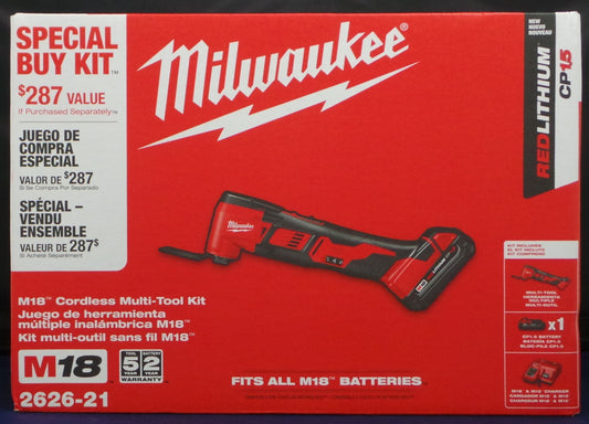 Milwaukee 18V Cordless Multi-Tool Kit 2626-21 with Cp1.5 Battery and Charger NEW