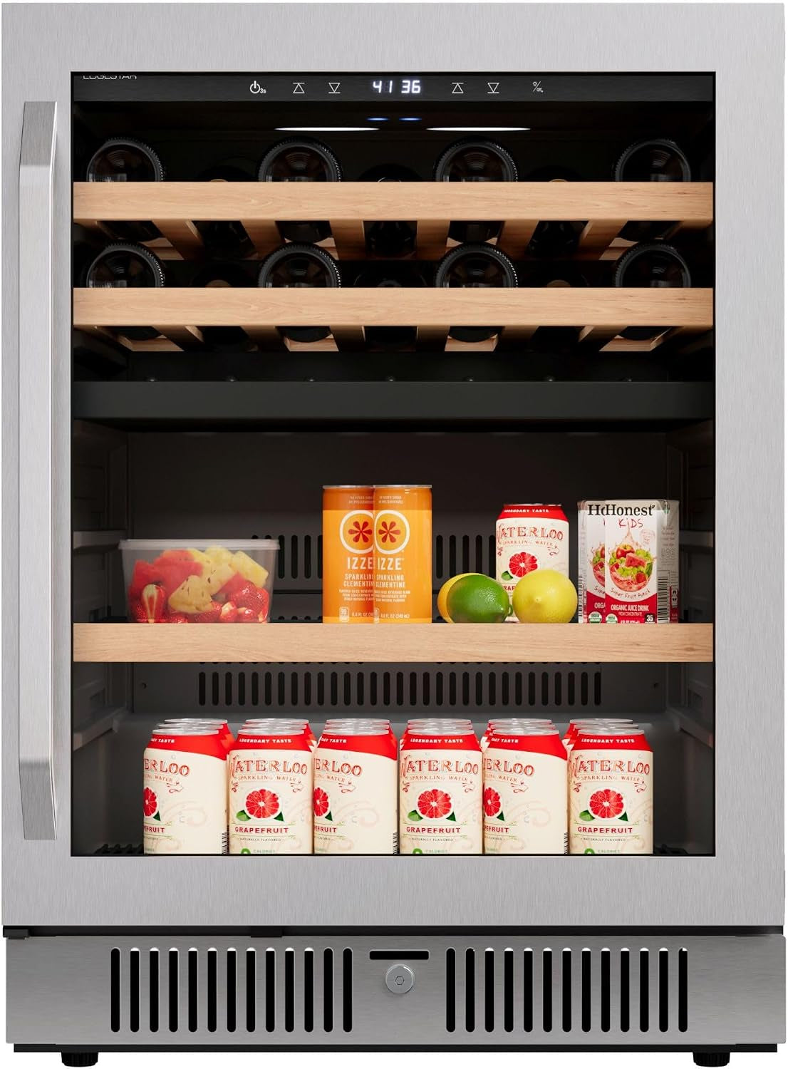 24 Inch 28 Bottle 86 Can Dual Zone Wine and Beverage Cooler
