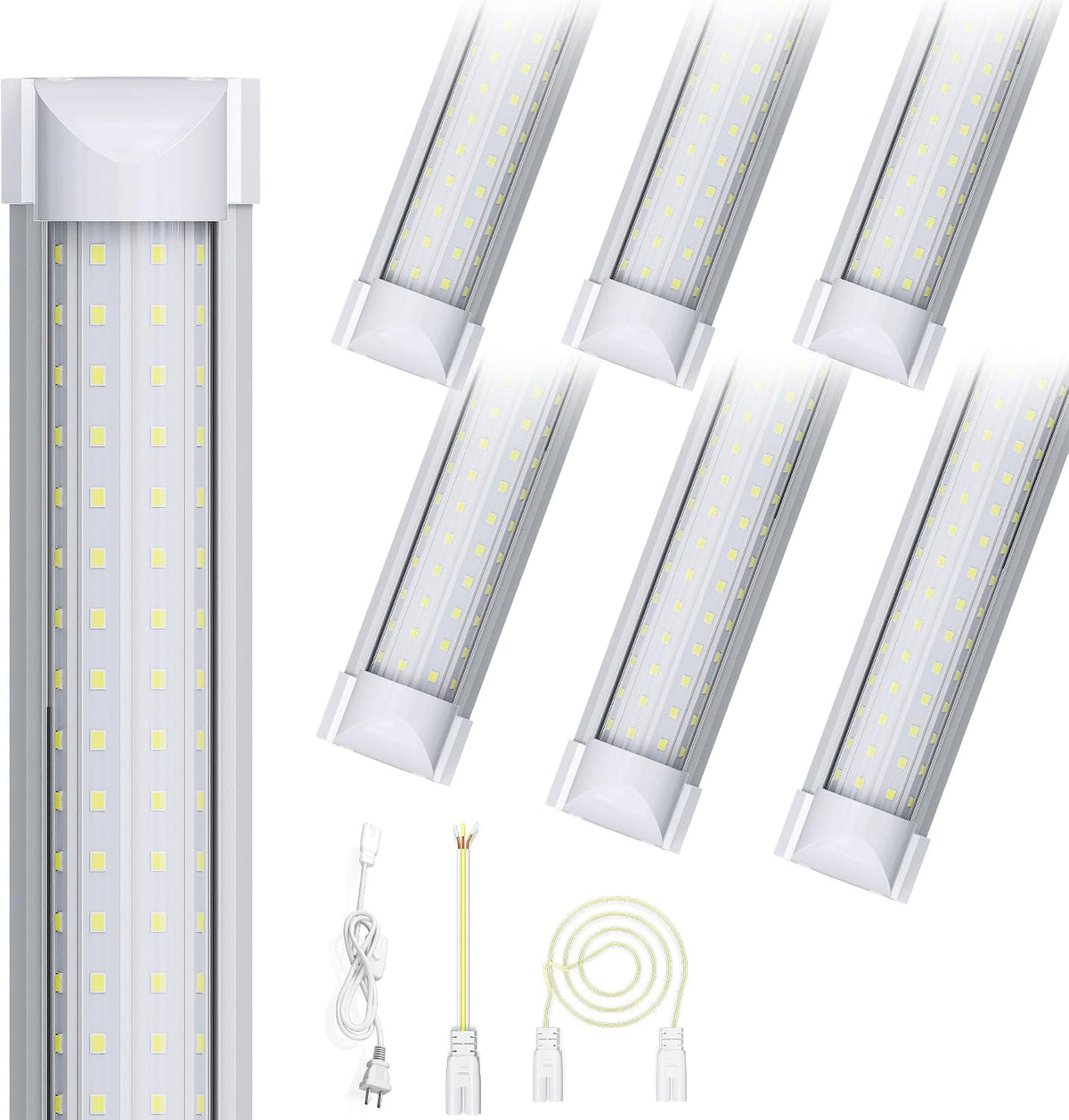 8FT 6 Pack LED Shop Lights, 120W 18000LM 6000K Garage Lighting
