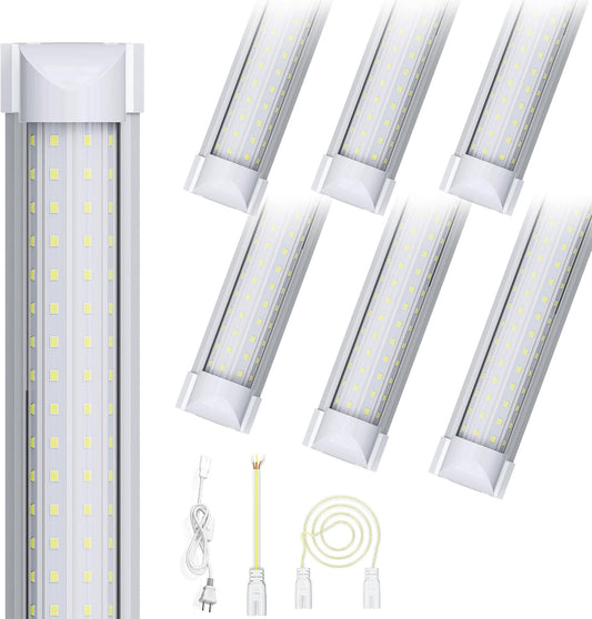8FT 6 Pack LED Shop Lights, 120W 18000LM 6000K Garage Lighting