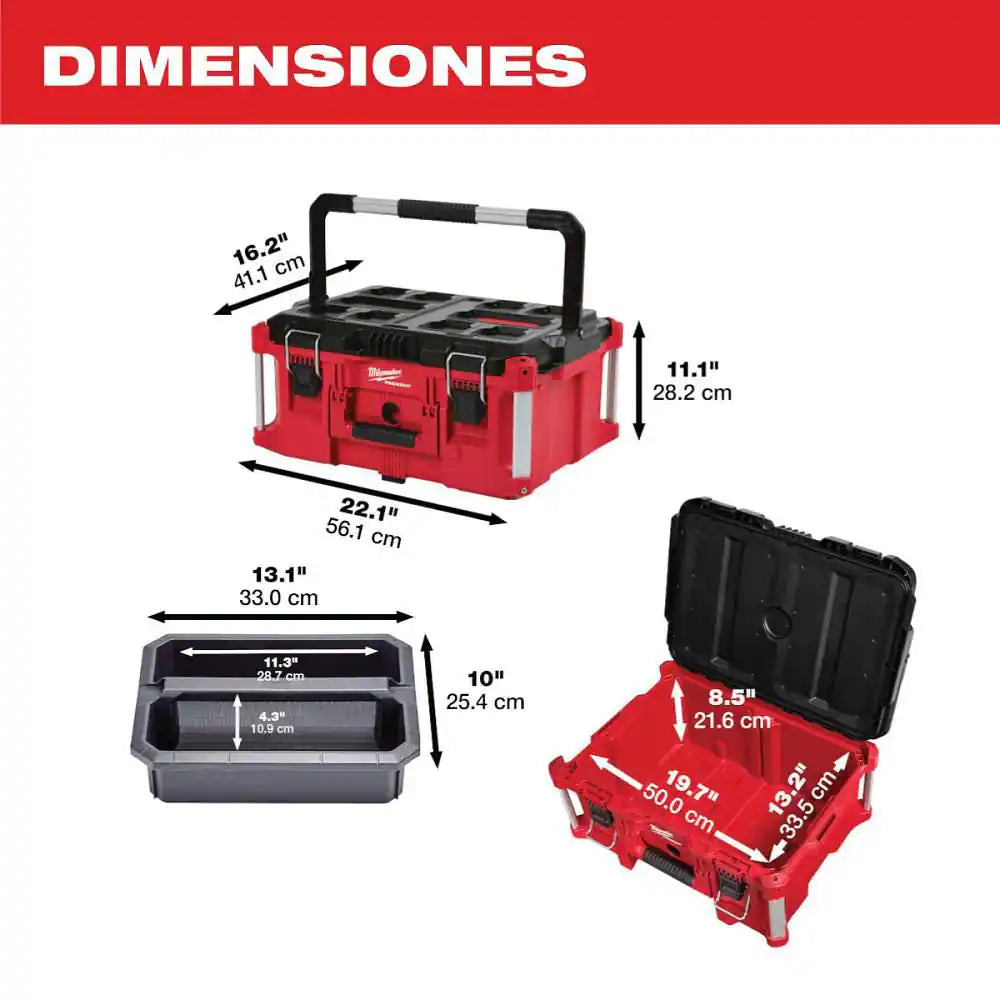 PACKOUT 22 In. Rolling Tool Box, 22 In. Large Tool Box and 22 In. Medium Tool Box Prosystem Low Profile Handle