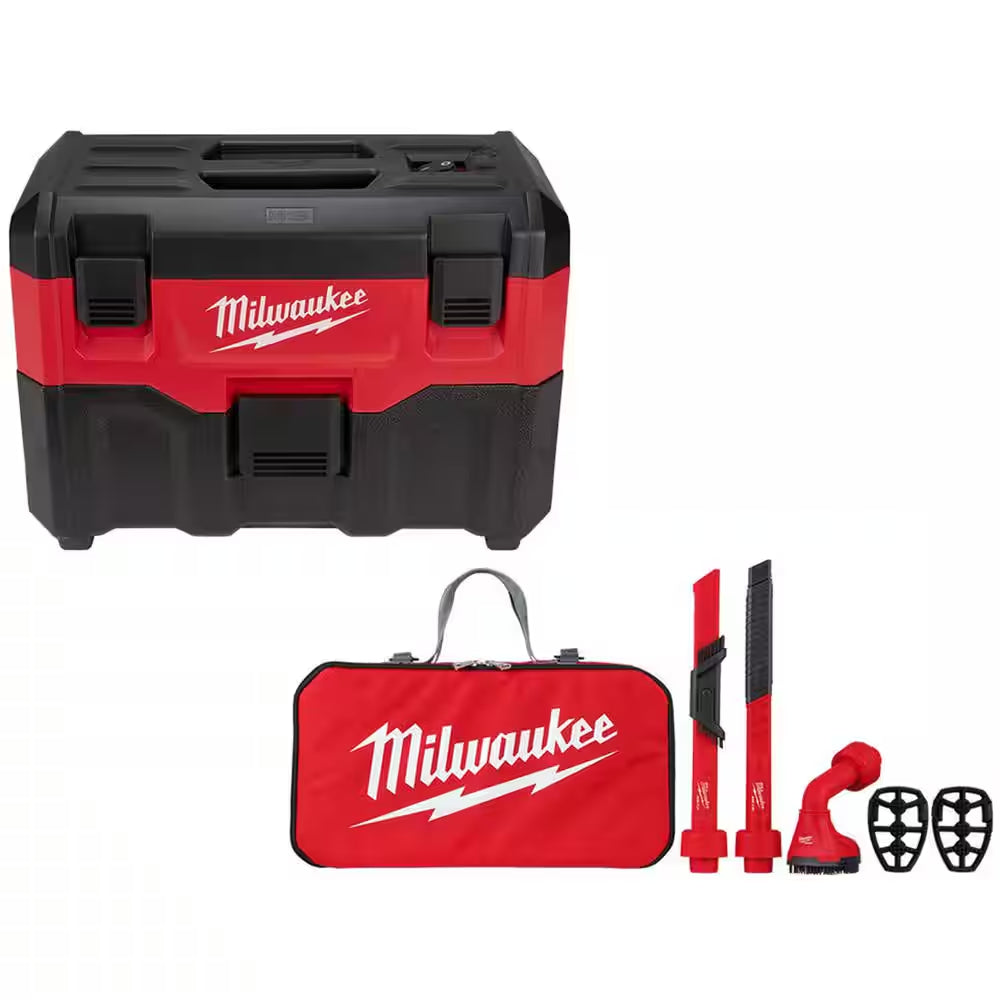M18 18-Volt 2 Gal. Lithium-Ion Cordless Wet/Dry Vacuum with AIR-TIP 1-1/4 In. - 2-1/2 In. (4-Piece) Automotive Kit