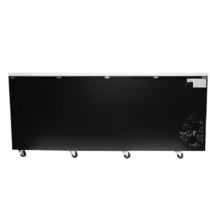 90.5 In. W 32 Cu. Ft. Commercial under Back Bar Cooler Refrigerator with Glass Doors in Stainless Steel/Black Finish