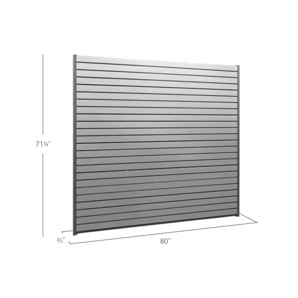 71.75 In. H X 80 In. W PVC Slatwall Panels Set in Silver (40 Sq. Ft.)