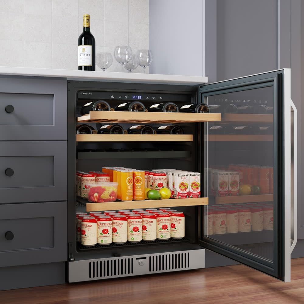 24 Inch 28 Bottle 86 Can Dual Zone Wine and Beverage Cooler