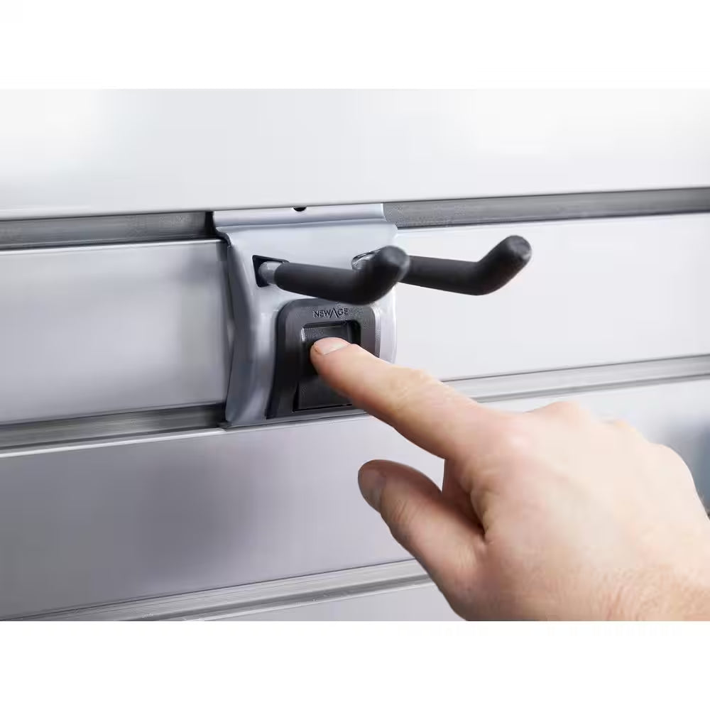 71.75 In. H X 0.66 In. W PVC Slatwall Panels Set in Silver (40 Sq. Ft.) with 40-Piece Hook Kit