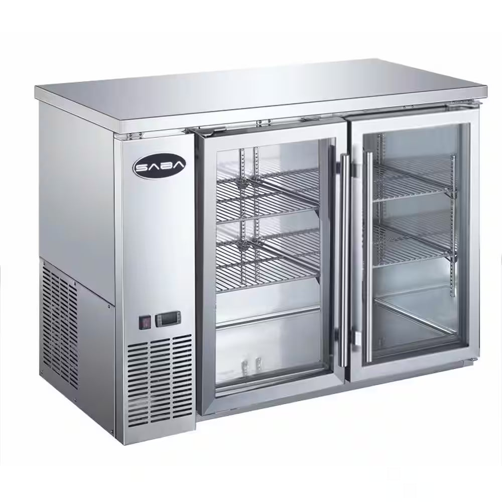 48 In. W 11.8 Cu. Ft. Commercial under Back Bar Cooler Refrigerator with Glass Doors in Stainless Steel