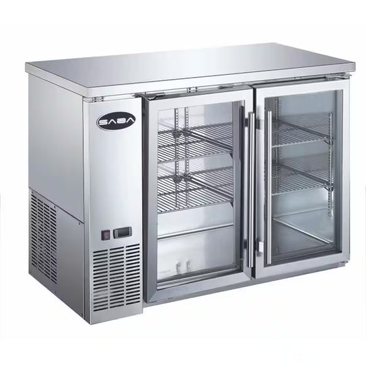 48 In. W 11.8 Cu. Ft. Commercial under Back Bar Cooler Refrigerator with Glass Doors in Stainless Steel