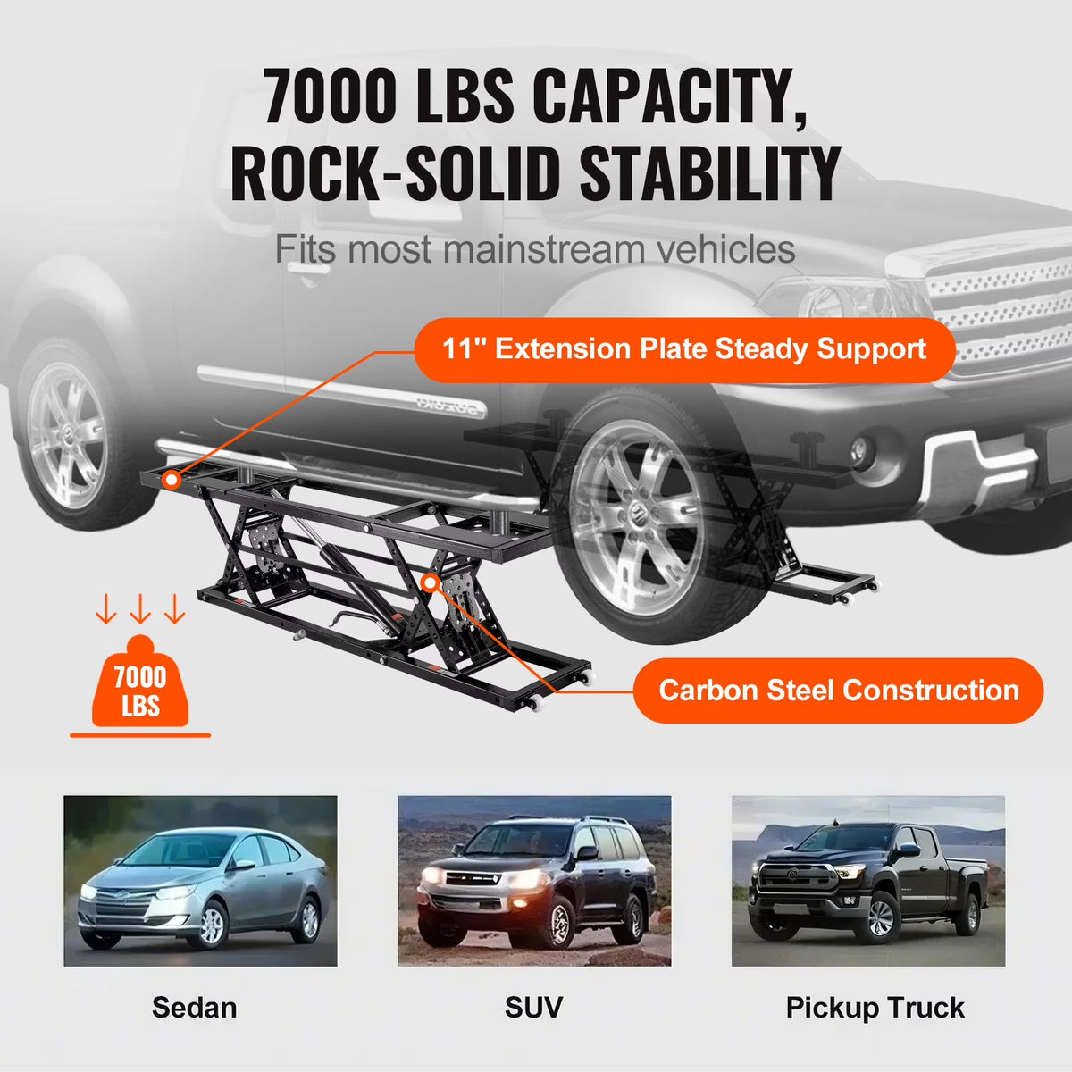 Portable Car Lift 7000 LBS Automatic Car Lift System Jack for Home Garage