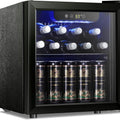 12 Bottle 48 Can Beverage Refrigerator Cooler - Mini Fridge Glass Door for Beer Soda Drinks or Wine,Freestanding Beverage Fridge for Home and Bar with Adjustable Shelving, 1.3 Cu. Ft.