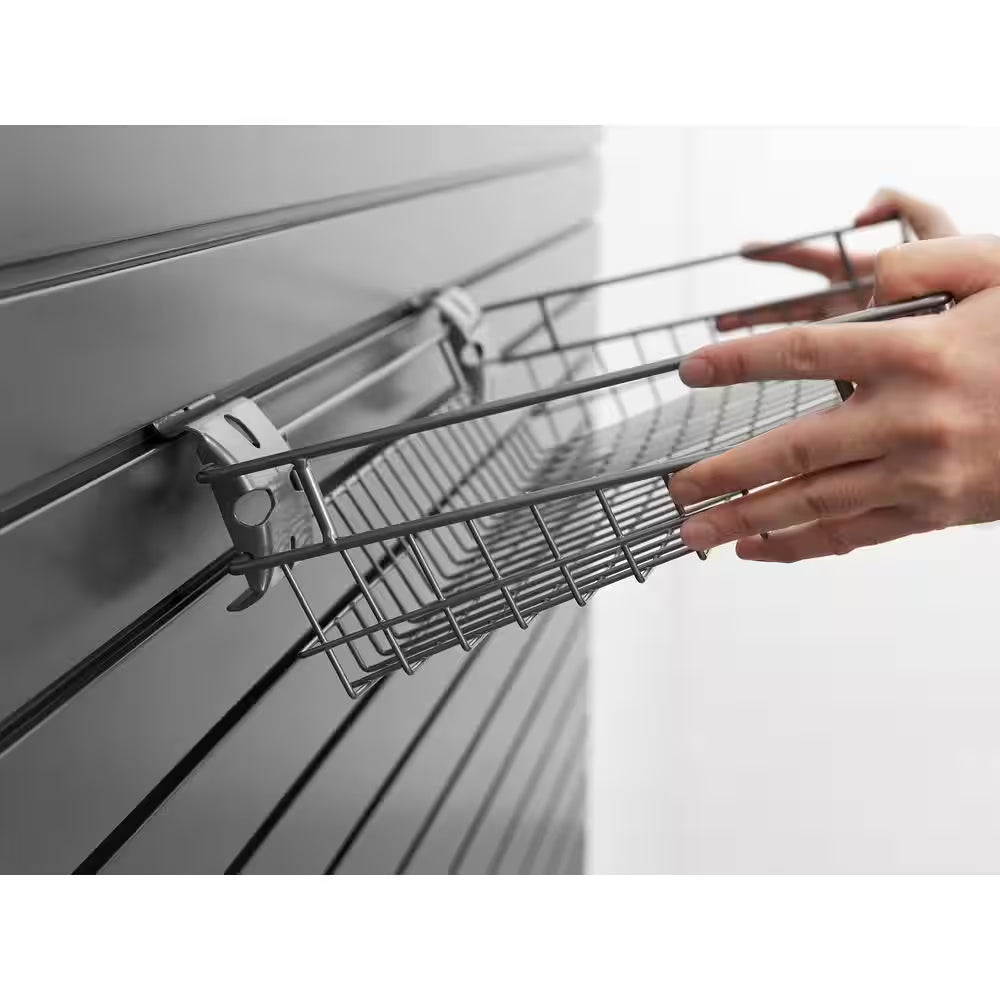 71.75 In. H X 80 In. W PVC Slatwall Panels Set in Silver (40 Sq. Ft.)