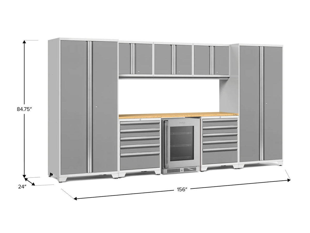 Pro Series 9PC Garage Cabinetry Set · 18-Gauge Steel · Fully-Welded · 156" W X 24" D X 84.75" H