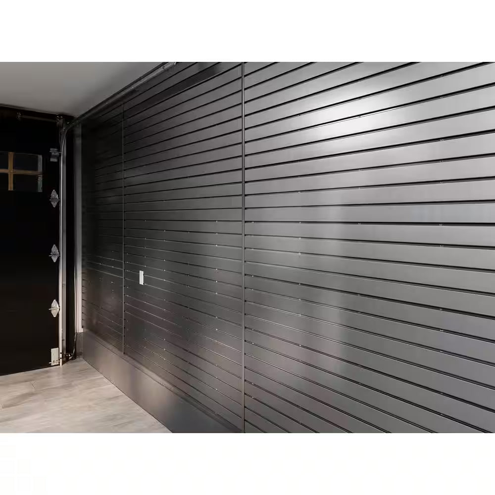 71.75 In. H X 80 In. W PVC Slatwall Panels Set in Silver (40 Sq. Ft.)