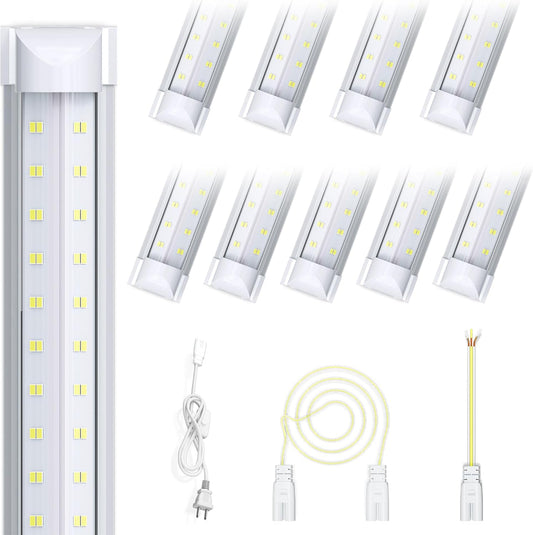 8FT 10 Pack LED Shop Lights, 120W 15000LM 6000K Garage Lighting