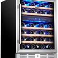 24 Inch Wine Cooler, 37 Bottle Dual Zone Built-In or Freestanding