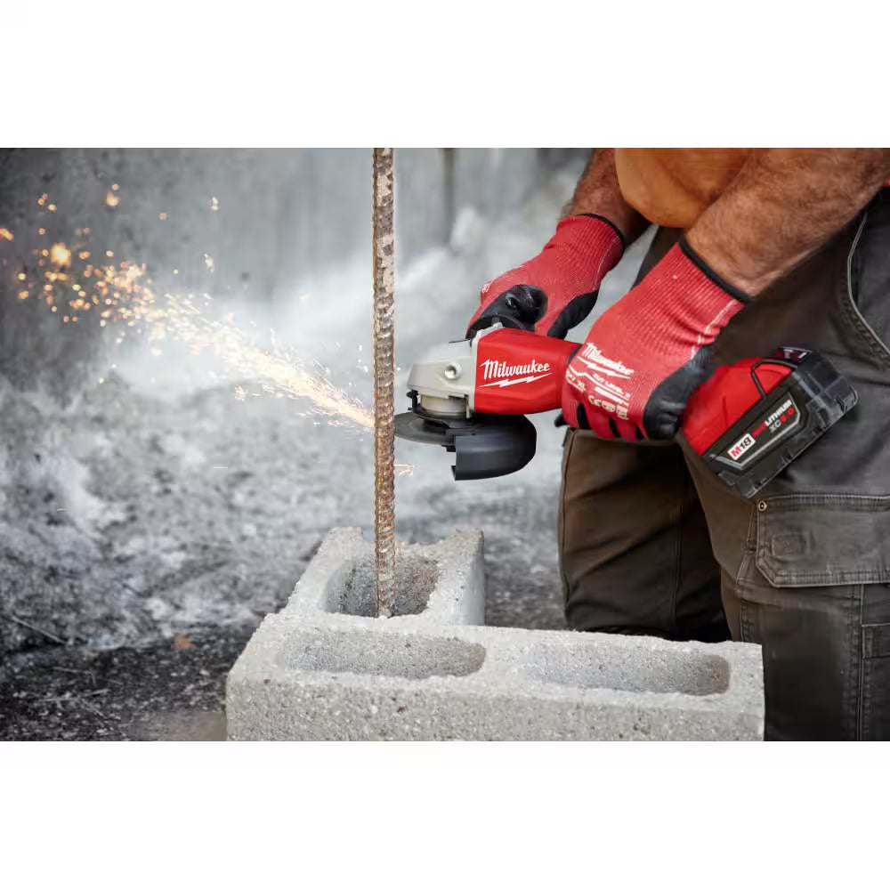 M18 18-Volt Lithium-Ion Brushless Cordless 4-1/2 In./5 In. Grinder with Paddle Switch with 5.0Ah Starter Kit