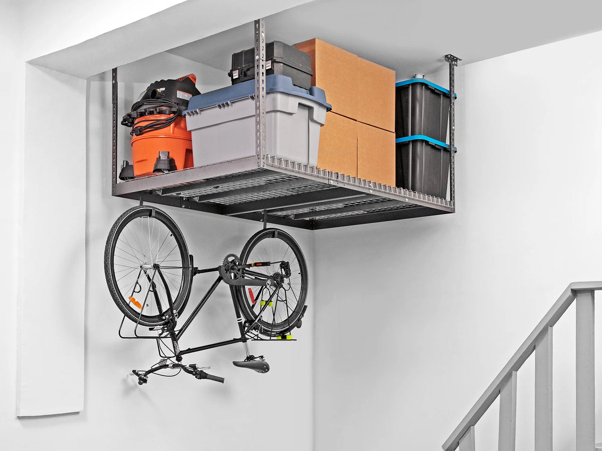 Versarac 4' X 8' Adjustable Overhead Rack · Heavy-Gauge Steel · 600 Lbs Capacity · Ceiling-Mounted