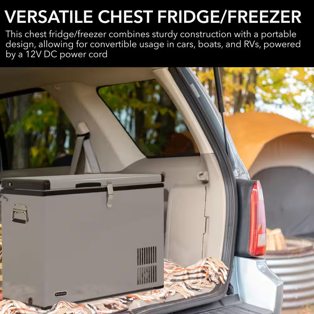 Portable Freezer Car Fridge Compressor 1.41 Cu. Ft. 45 Qt. for RV AC / DC 12V / 24V with Temperature Control in Gray