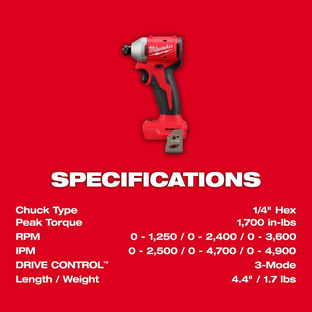 M18 18-Volt Lith-Ion Brushless Cordless Compact Hammer Drill/Impact Combo Kit (2-Tool) W/(2) Batteries & M18 Multi-Tool