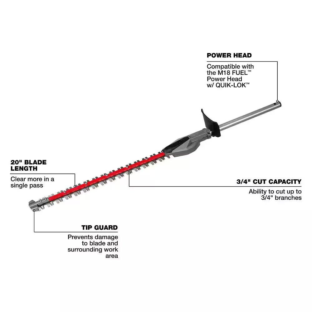 M18 Fuel 18V 16 In. Brushless Cordless Battery Powered Quik-Lok String Trimmer with Hedge Trimmer Attachment