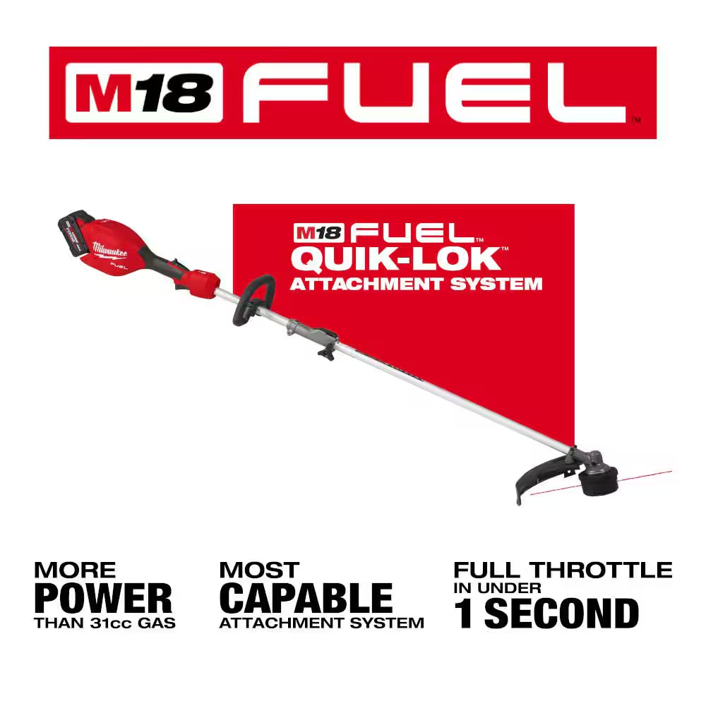 M18 FUEL 18V 16 In. Brushless Cordless QUIK-LOK String Trimmer 8.0 Ah FORGE Kit W/ Pole Saw & Brush Cutter Attachments