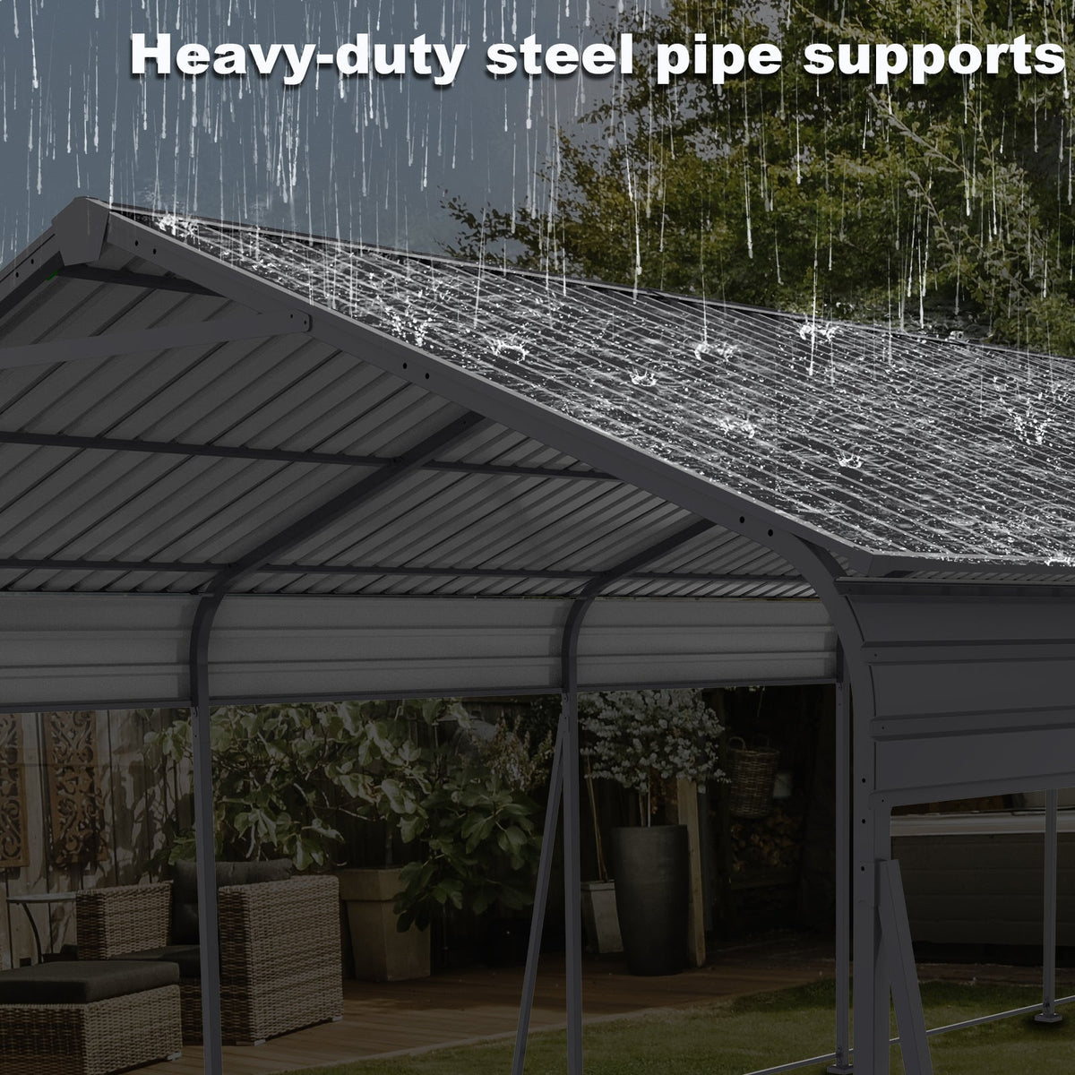 Heavy Duty Metal Carport 13 × 26.5 FT