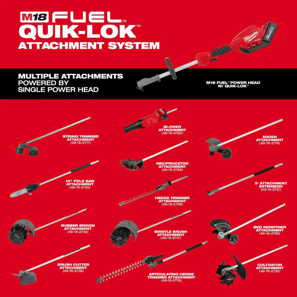 M18 FUEL 18-Volt 16 In. Brushless Cordless Electric QUIK-LOK String Trimmer/Blower Combo Kit W/8.0 Battery (2-Tool)