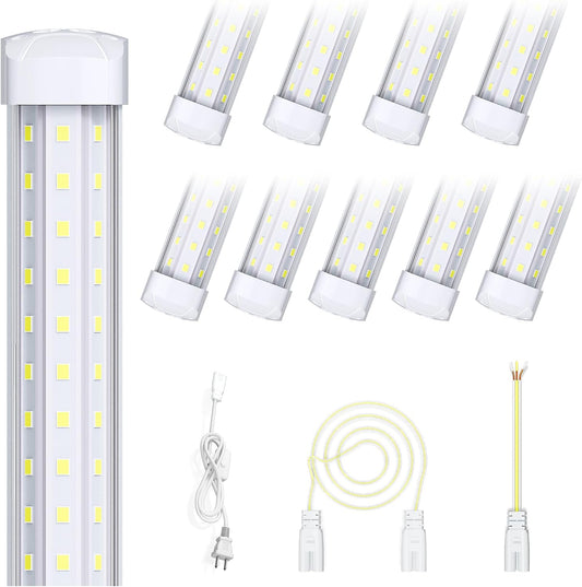 8FT 10 Pack LED Shop Lights, 120W 19200LM 6000K Garage Lighting