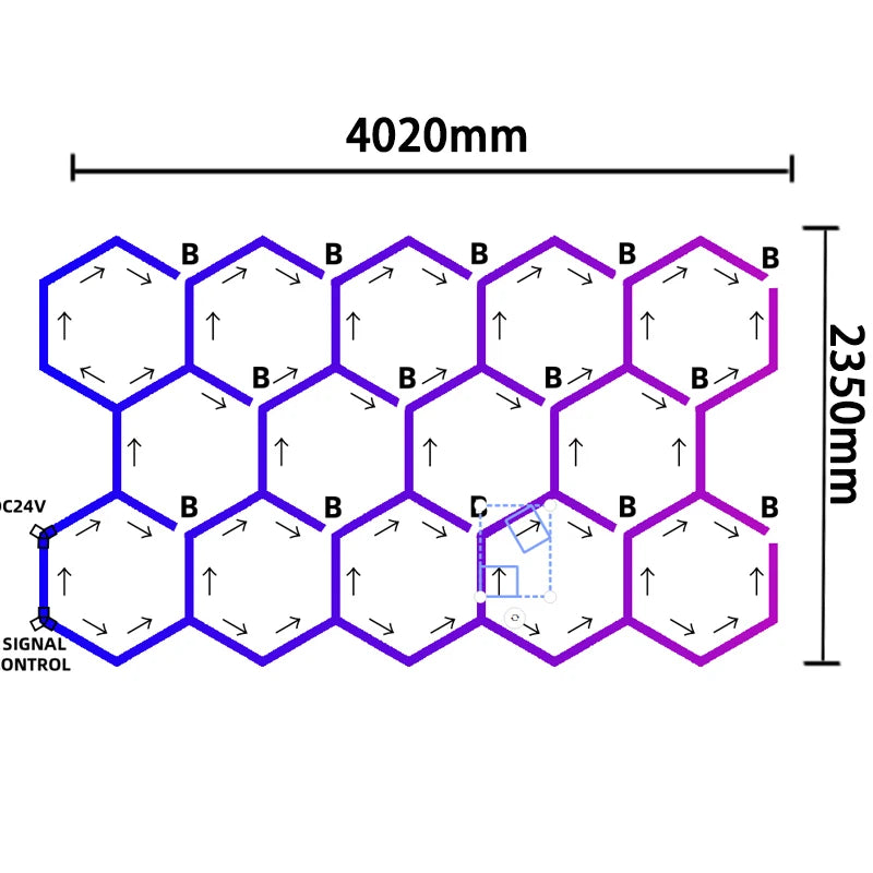 RGB Hexagon LED Lighting Hexagon Garage Light Honeycomb Lamps 110-265V for Car Wash Repair Workshop Decor Ceiling Lighting
