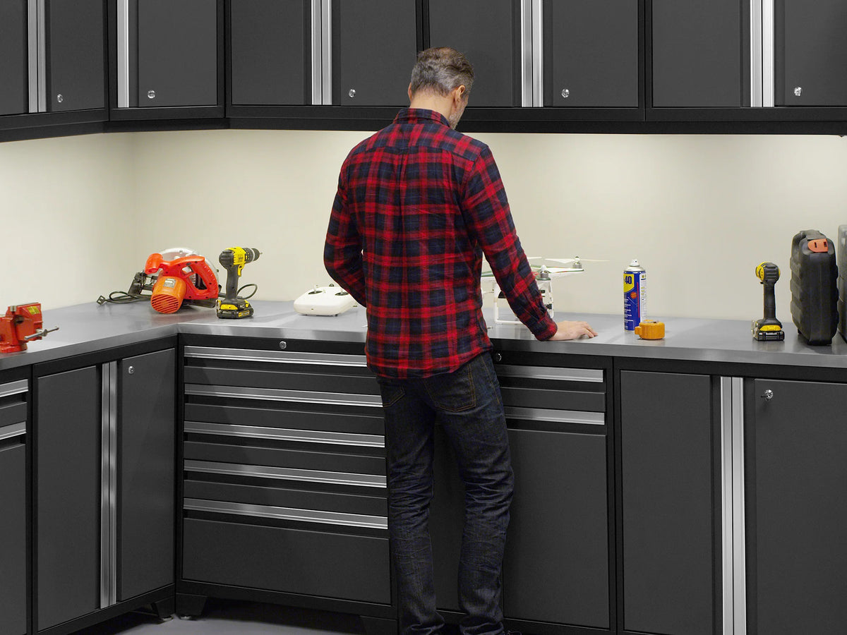 Pro Series 12PC Garage Cabinetry Set · 18-Gauge Steel · Fully-Welded · 220" W X 24" D X 84.75" H