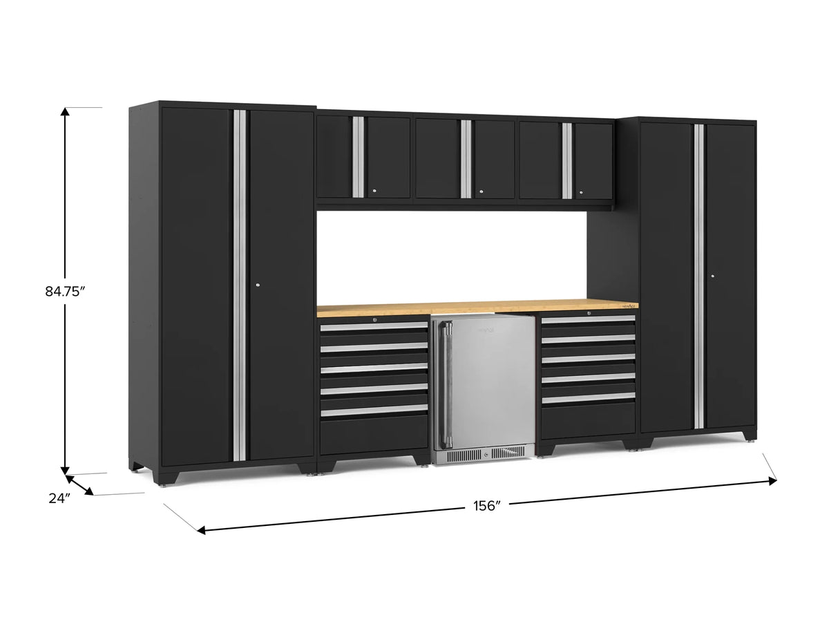 Pro Series 9PC Garage Cabinetry Set · 18-Gauge Steel · Fully-Welded · 156" W X 24" D X 84.75" H