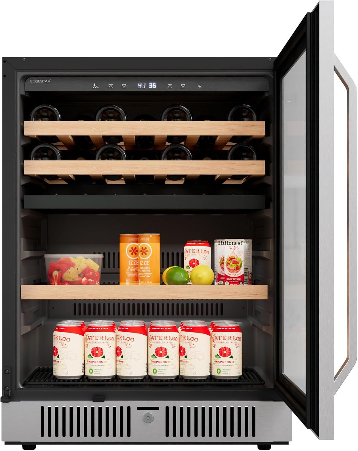 24 Inch 28 Bottle 86 Can Dual Zone Wine and Beverage Cooler